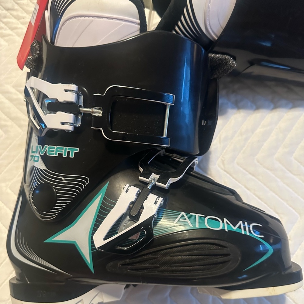 Atomic Black and Teal Ski Boots